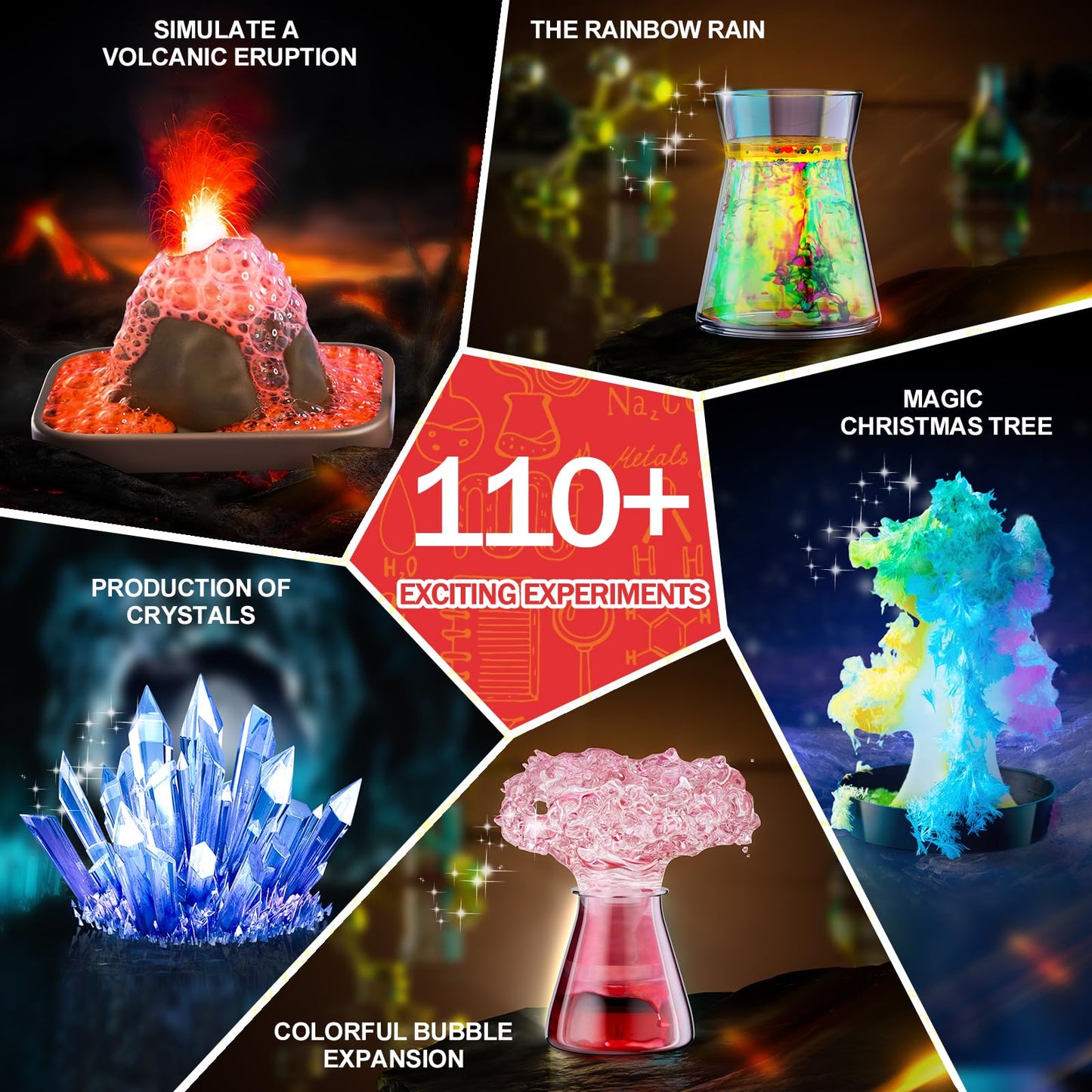 Science Kits for Kids - 70 Experiments Science Kit for Kids Age 6-12 Year Old, STEM Educational Science Toys Gifts for Girls Boys, Chemistry Set, Crystal Growing, Erupting Volcano
