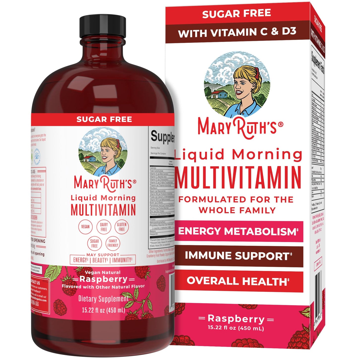 Multivitamin for Women, Men & Kids by MaryRuth's | Liquid Morning Multivitamin | Mens, Womens Vitamins | Vitamin A C D E B6 B12 Biotin Zinc | Beauty | Vegan | Non-GMO | Gluten Free | 32 Servings
