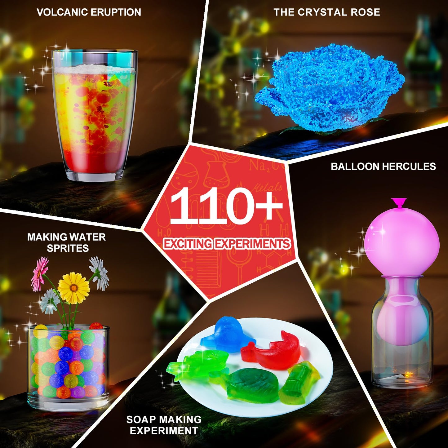 Science Kits for Kids - 70 Experiments Science Kit for Kids Age 6-12 Year Old, STEM Educational Science Toys Gifts for Girls Boys, Chemistry Set, Crystal Growing, Erupting Volcano