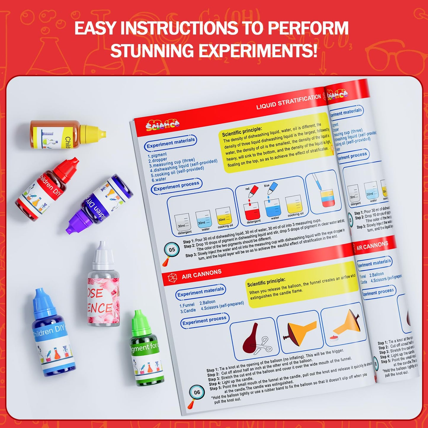 Science Kits for Kids - 70 Experiments Science Kit for Kids Age 6-12 Year Old, STEM Educational Science Toys Gifts for Girls Boys, Chemistry Set, Crystal Growing, Erupting Volcano