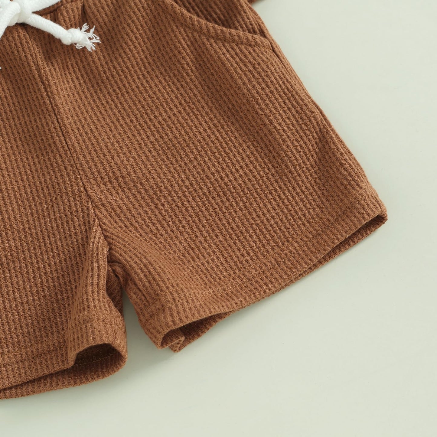 Kupretty Toddler Baby Boy Summer Clothes Embroiderey Waffle Knit Short Sleeve T-Shirt Tees + Casual Shorts Cute Clothing Set