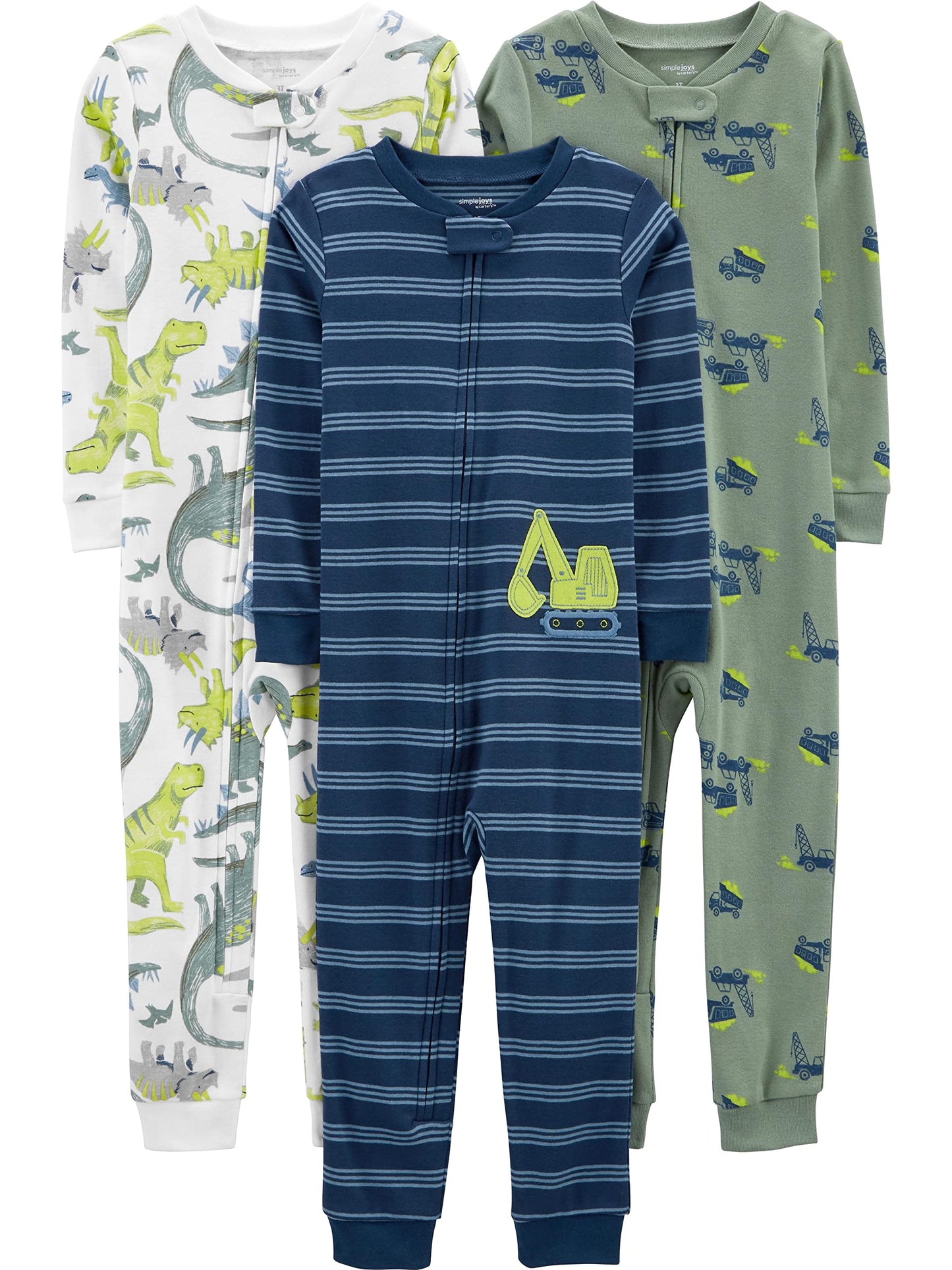 Simple Joys by Carter's Kids' 3-Pack Snug Fit Footless Cotton Pajamas
