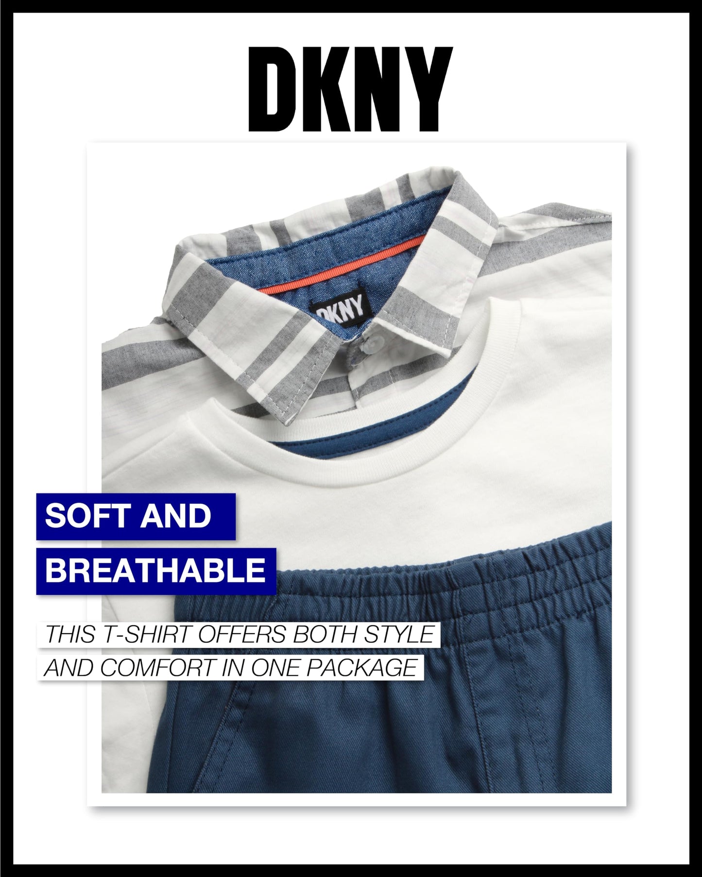 DKNY Boys' Short Set - 3 Piece Short Sleeve Button Down Shirt, Crew Neck T-Shirt, and Twill Shorts for Boys (Sizes: 2T-7)