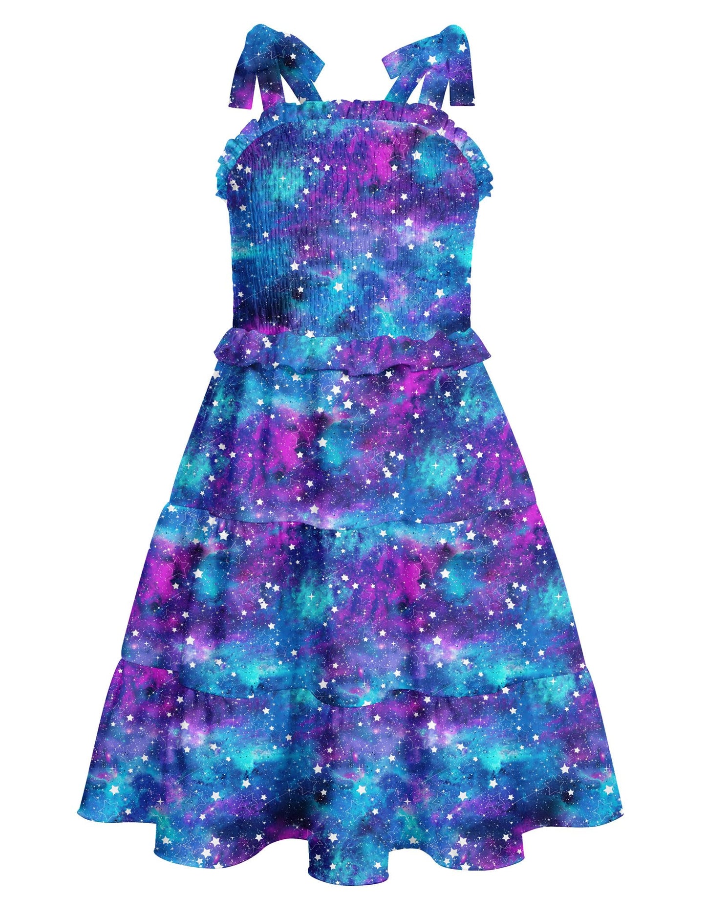 Kids4ever Girls Spaghetti Strap Dress 6-12Y Kids Sleeveless Cami Dresses Summer Beach Smocked Tiered Sundress with Pockets