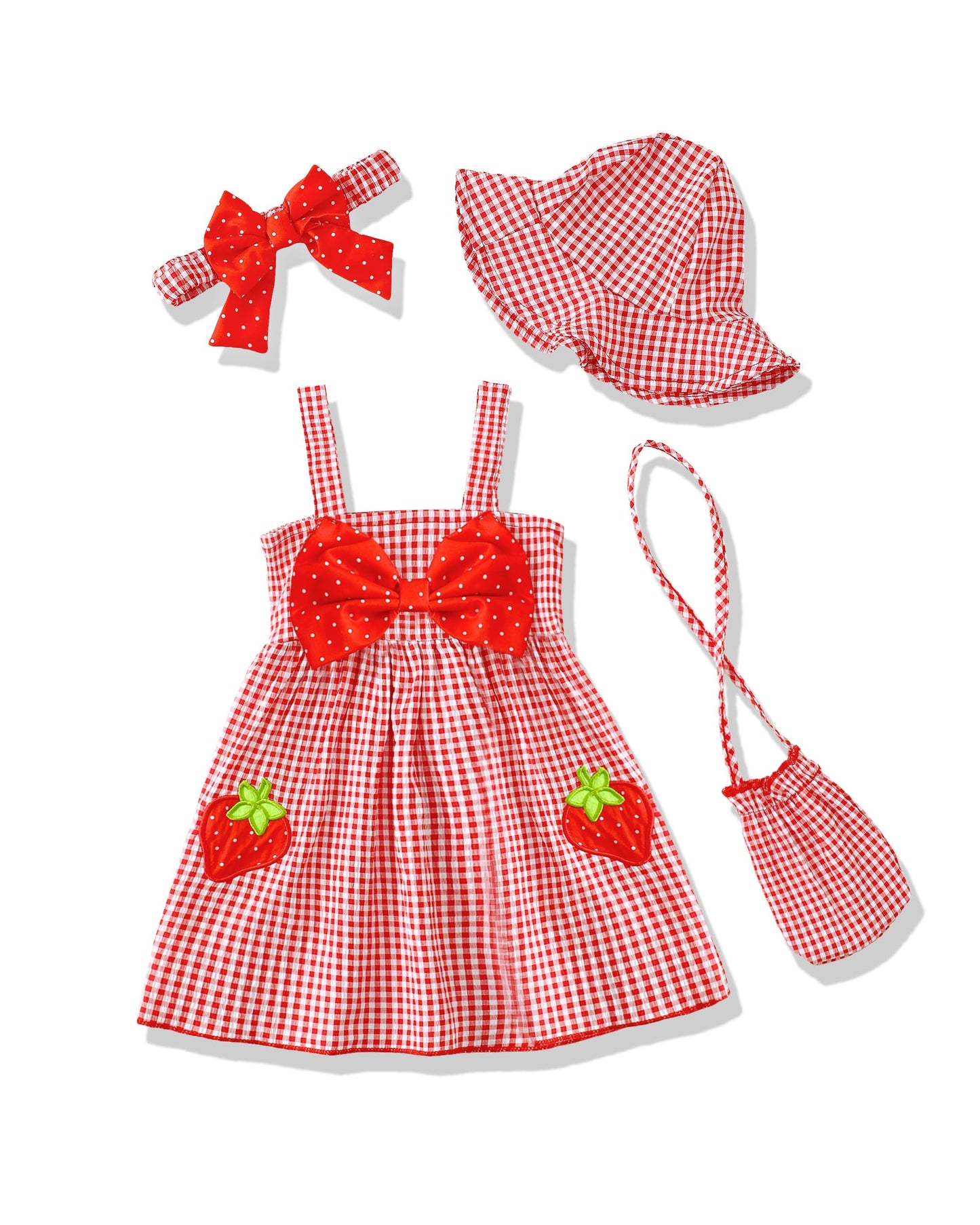 Toddler Girl Summer Dress Infant Baby Girl Casual Clothes Sleeveless Bowknot Beach Sundress with Hat