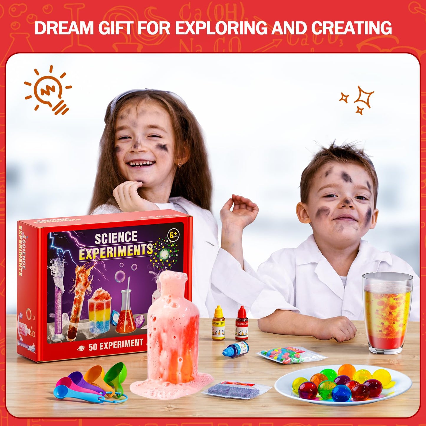 Science Kits for Kids - 70 Experiments Science Kit for Kids Age 6-12 Year Old, STEM Educational Science Toys Gifts for Girls Boys, Chemistry Set, Crystal Growing, Erupting Volcano