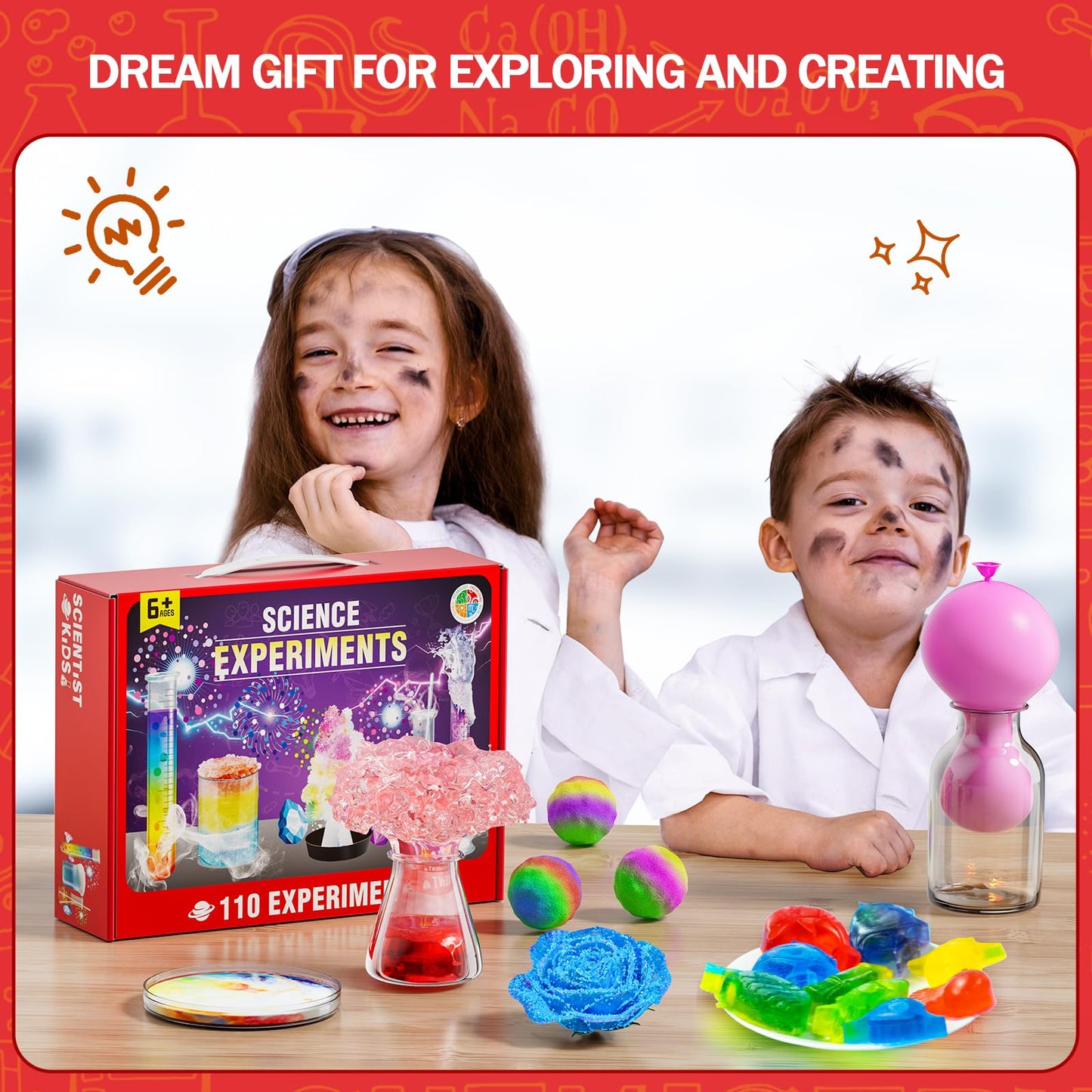 Science Kits for Kids - 70 Experiments Science Kit for Kids Age 6-12 Year Old, STEM Educational Science Toys Gifts for Girls Boys, Chemistry Set, Crystal Growing, Erupting Volcano