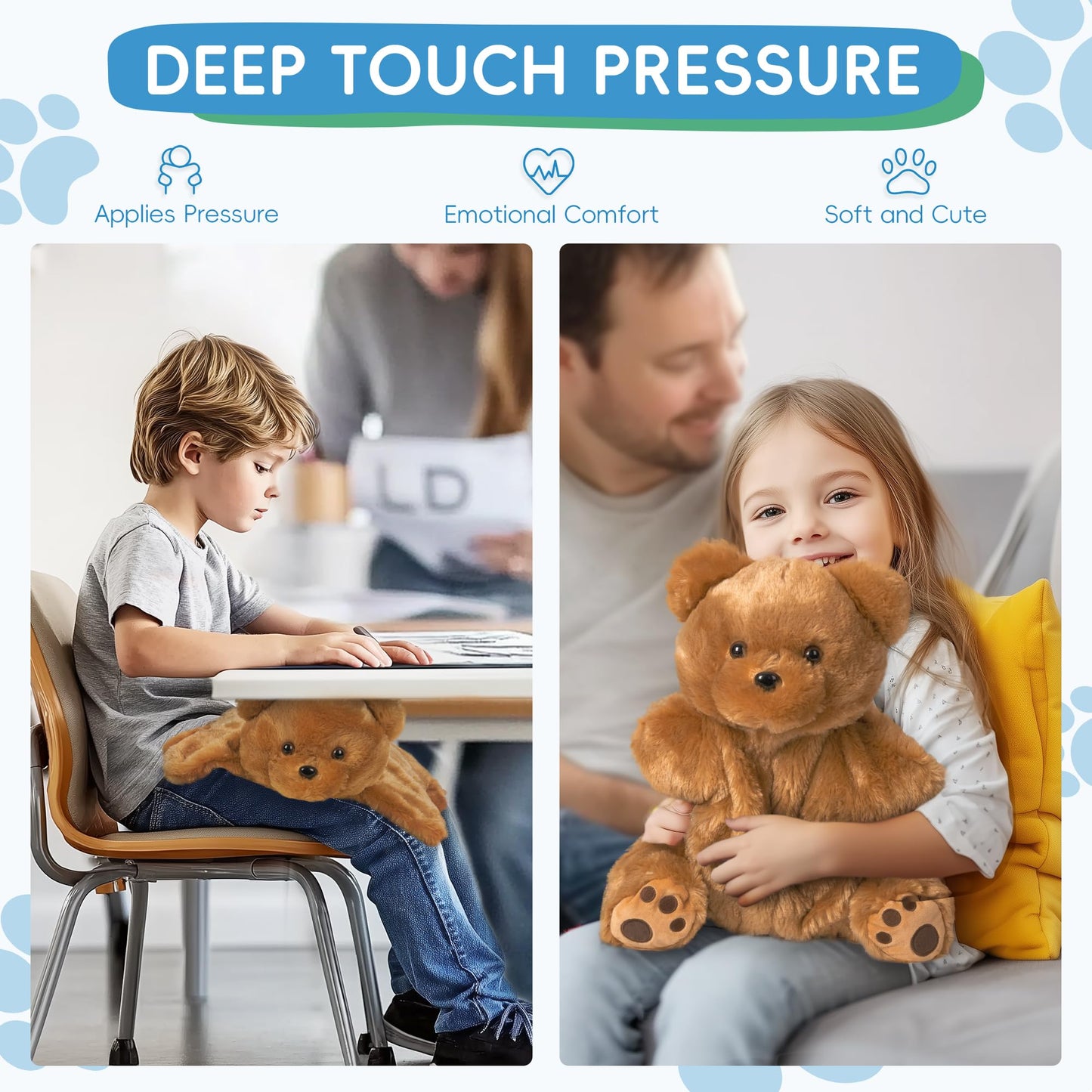 OUTREE Weighted Lap Pad for Kids 22.83 * 19.69 in,Weighted Stuffed Animals for Sensory Needs,4.5LBS Rabbit-Shaped Weighted Lap Blanket,Sensory Toys for Kids with Autism