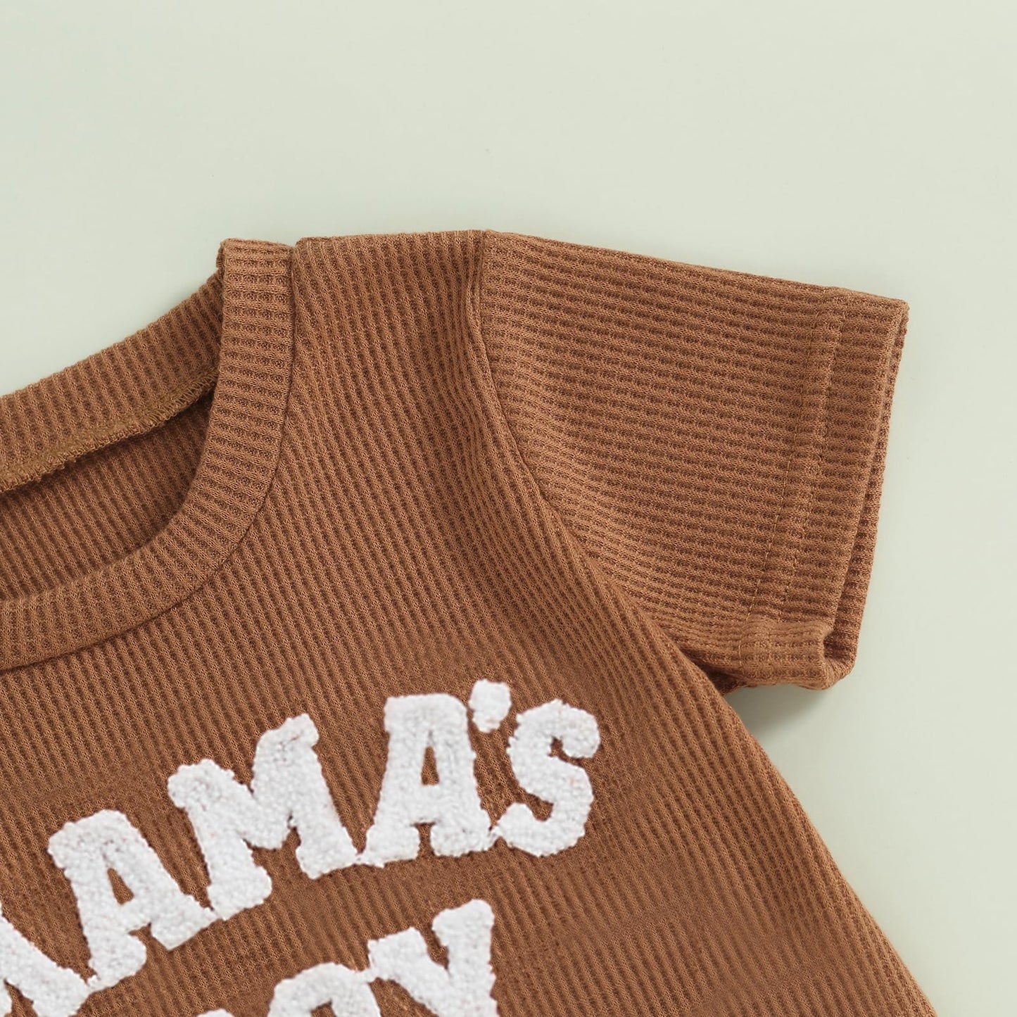 Kupretty Toddler Baby Boy Summer Clothes Embroiderey Waffle Knit Short Sleeve T-Shirt Tees + Casual Shorts Cute Clothing Set