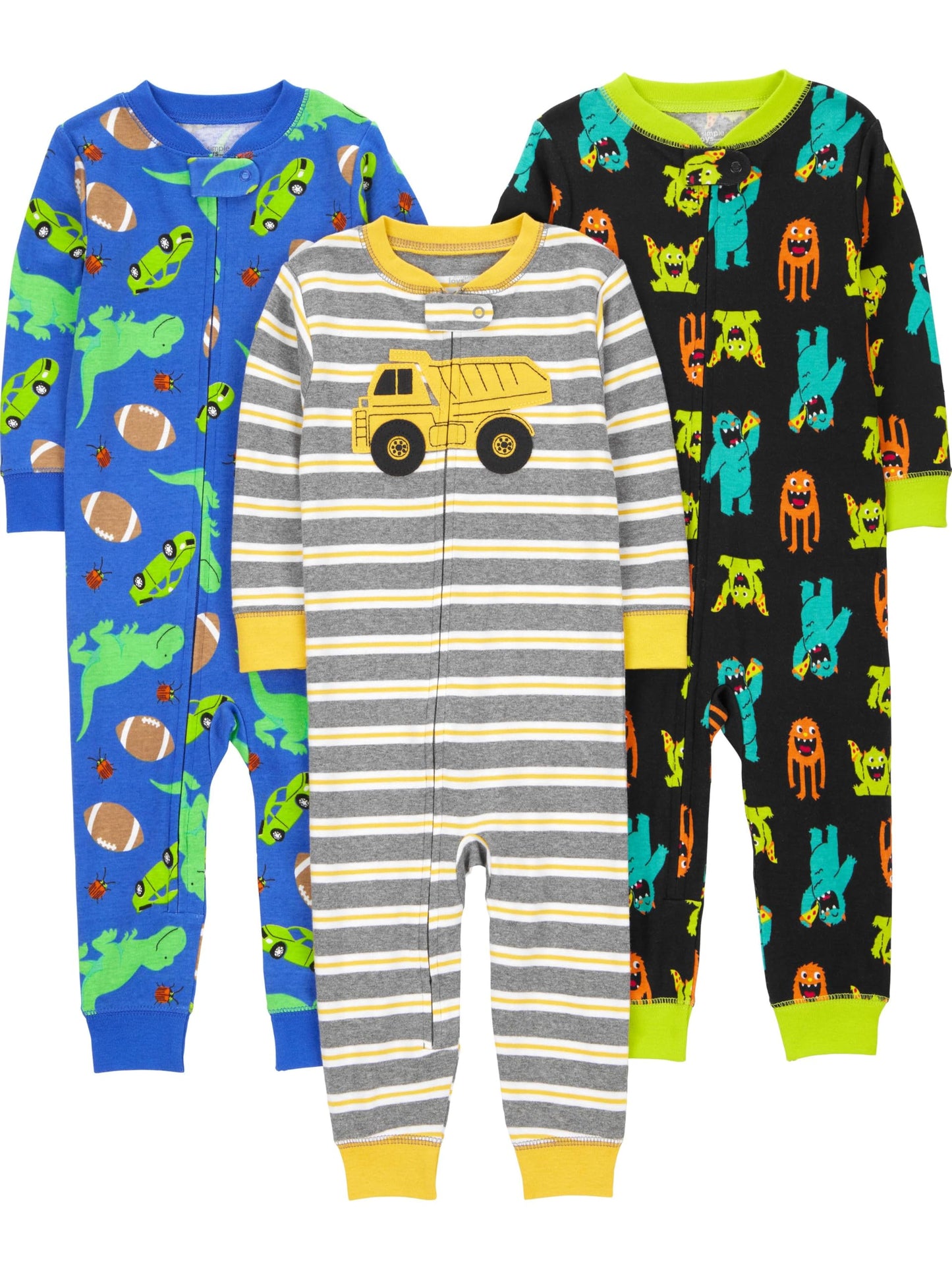 Simple Joys by Carter's Kids' 3-Pack Snug Fit Footless Cotton Pajamas