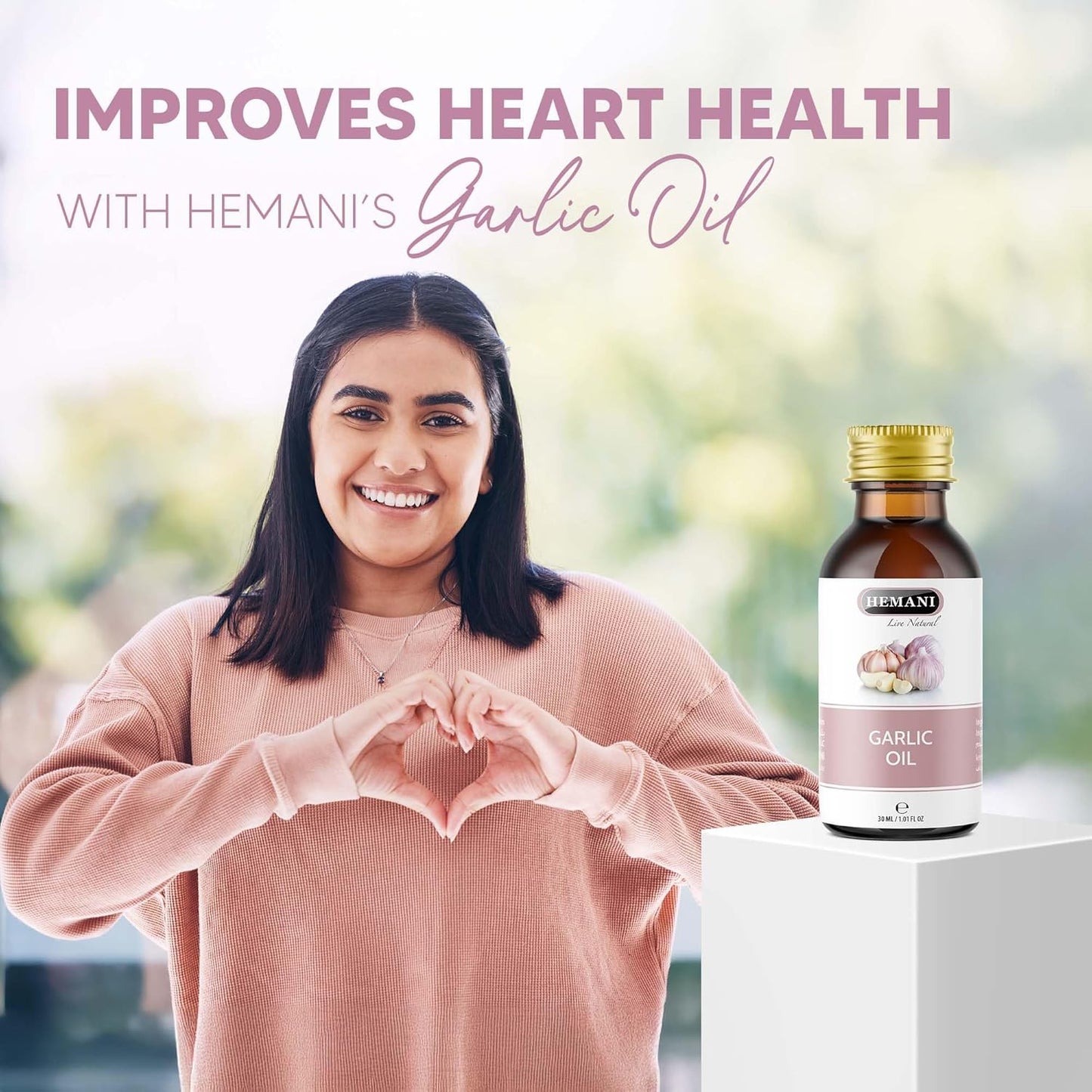 Hemani Garlic Oil 30ml - 100% Natural Cold Pressed Halal Essential Oil for Wellness, Immunity & Overall Wellbeing Support, Pure & Effective Daily Supplement
