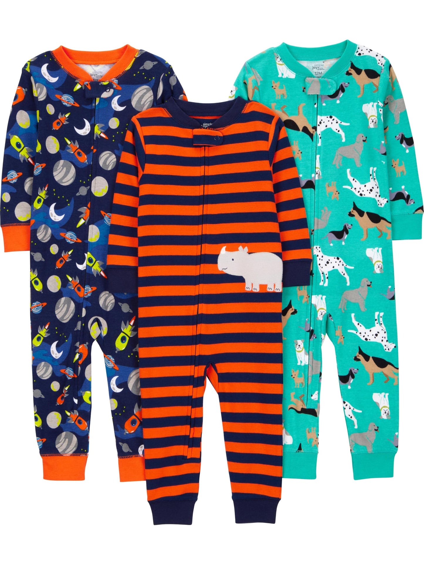 Simple Joys by Carter's Kids' 3-Pack Snug Fit Footless Cotton Pajamas