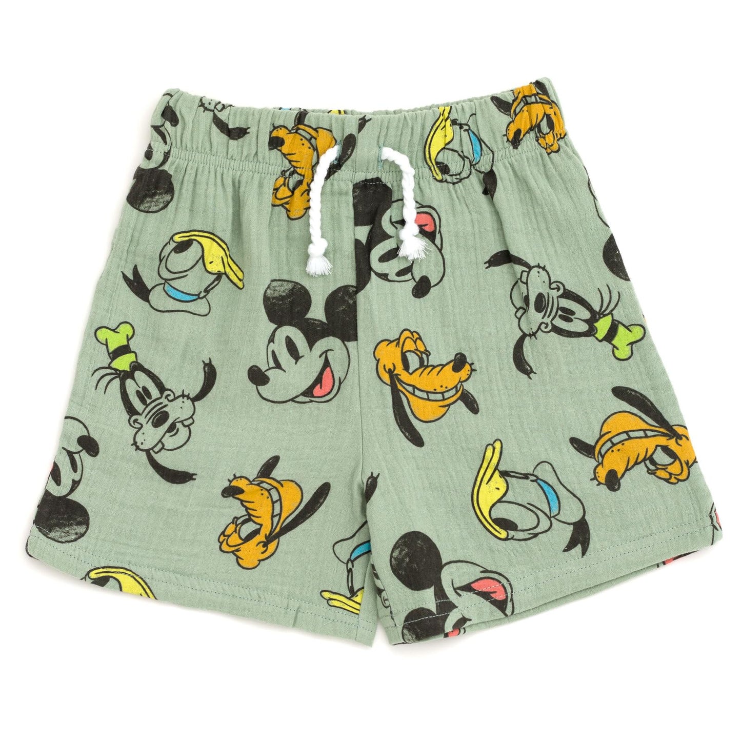 Disney Mickey Mouse Cotton Gauze Button Down Shirt, T-Shirt & Shorts 3 Piece Set Infant to Little Kid Sizes (12 Months- 7-8)