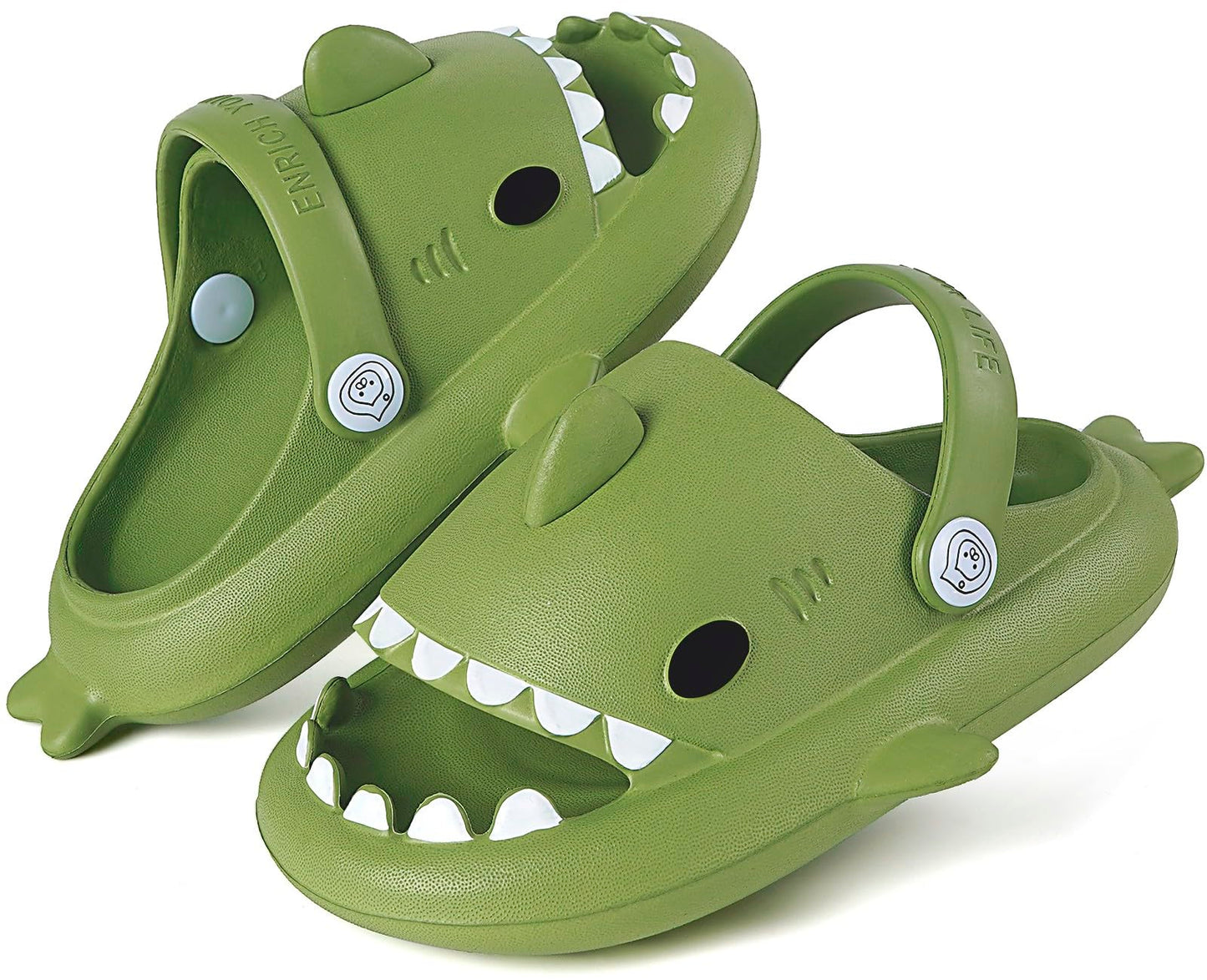 Kids Shark Slides Boys Girls Toddlers Cloud Shower Slippers Cute Cartoon Open Toe Sandals Cushioned Thick Sole Beach Pool Shoes