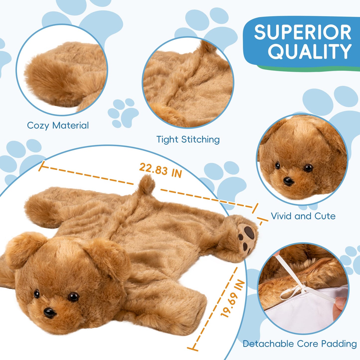 OUTREE Weighted Lap Pad for Kids 22.83 * 19.69 in,Weighted Stuffed Animals for Sensory Needs,4.5LBS Rabbit-Shaped Weighted Lap Blanket,Sensory Toys for Kids with Autism