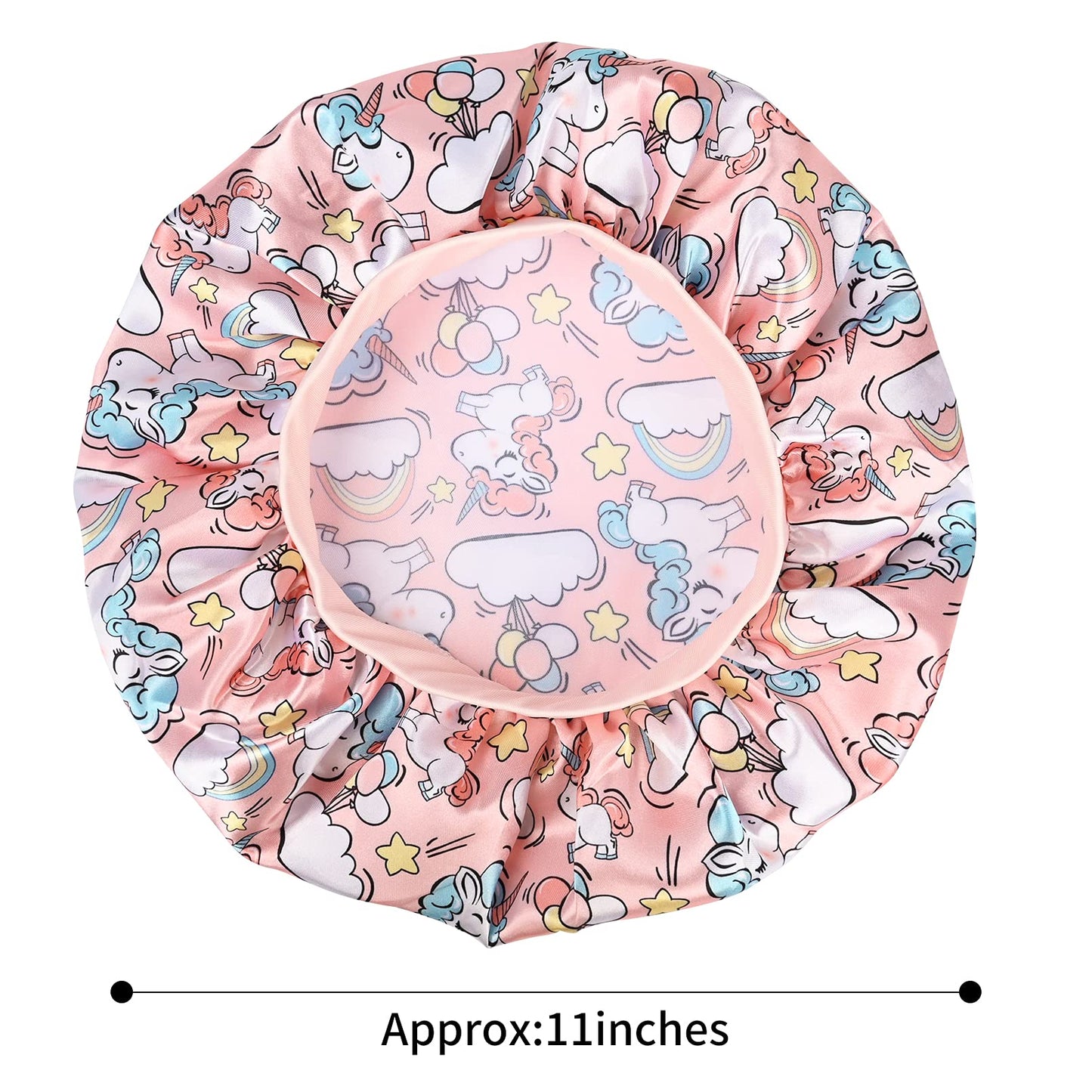 3 Pieces Kids Satin Bonnet Dinosaur Wide Elastic Band Sleeping Cap Soft Silk Double Layer Night Hair Hats for Teens Toddler Child Baby