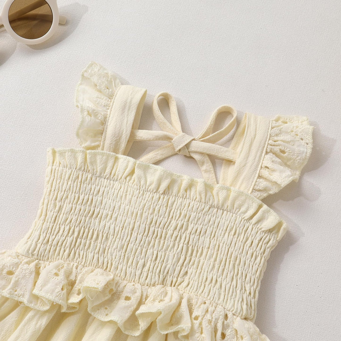 YOUNGER TREE Toddler Dress Baby Girls Cotton Ruffle Sleeveless Summer Dresses Kids Boho Beach Casual Sundress