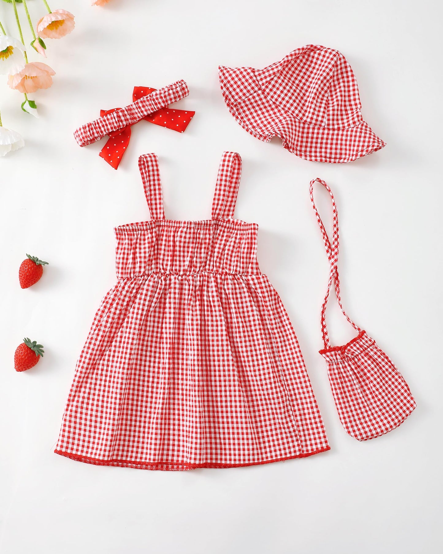 Toddler Girl Summer Dress Infant Baby Girl Casual Clothes Sleeveless Bowknot Beach Sundress with Hat