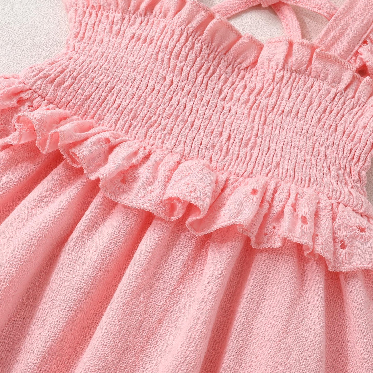 YOUNGER TREE Toddler Dress Baby Girls Cotton Ruffle Sleeveless Summer Dresses Kids Boho Beach Casual Sundress