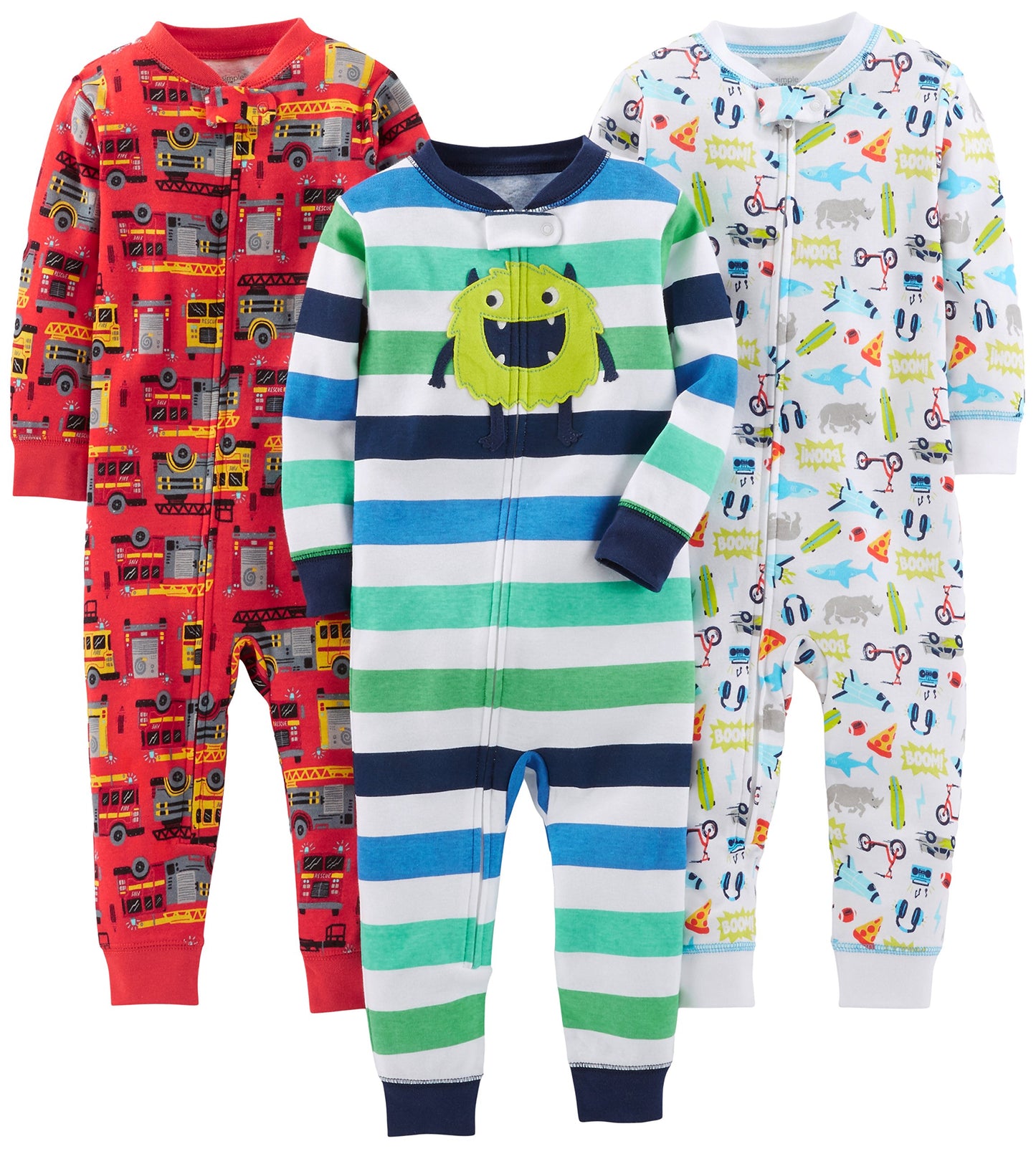Simple Joys by Carter's Kids' 3-Pack Snug Fit Footless Cotton Pajamas