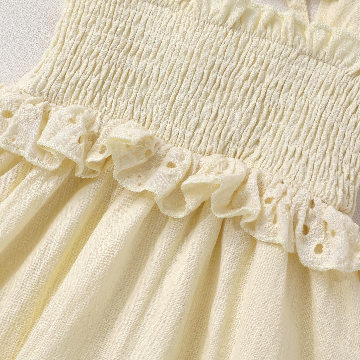 YOUNGER TREE Toddler Dress Baby Girls Cotton Ruffle Sleeveless Summer Dresses Kids Boho Beach Casual Sundress