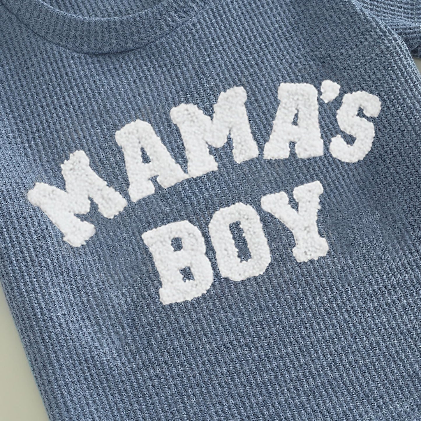 Kupretty Toddler Baby Boy Summer Clothes Embroiderey Waffle Knit Short Sleeve T-Shirt Tees + Casual Shorts Cute Clothing Set