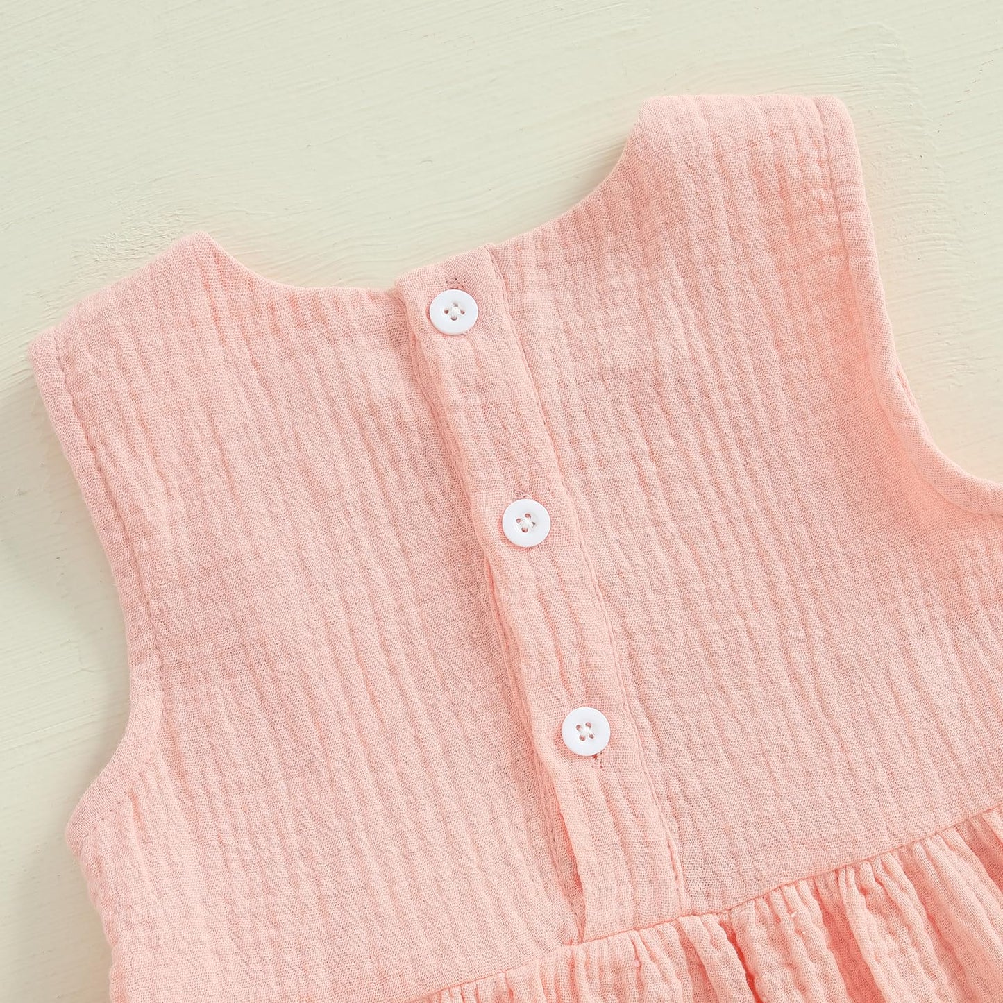 Kupretty Toddler Girl Summer Clothes Baby Solid Linen Outfit Bows Ruffle Tank Tops Shirts + Ruffled Short Set
