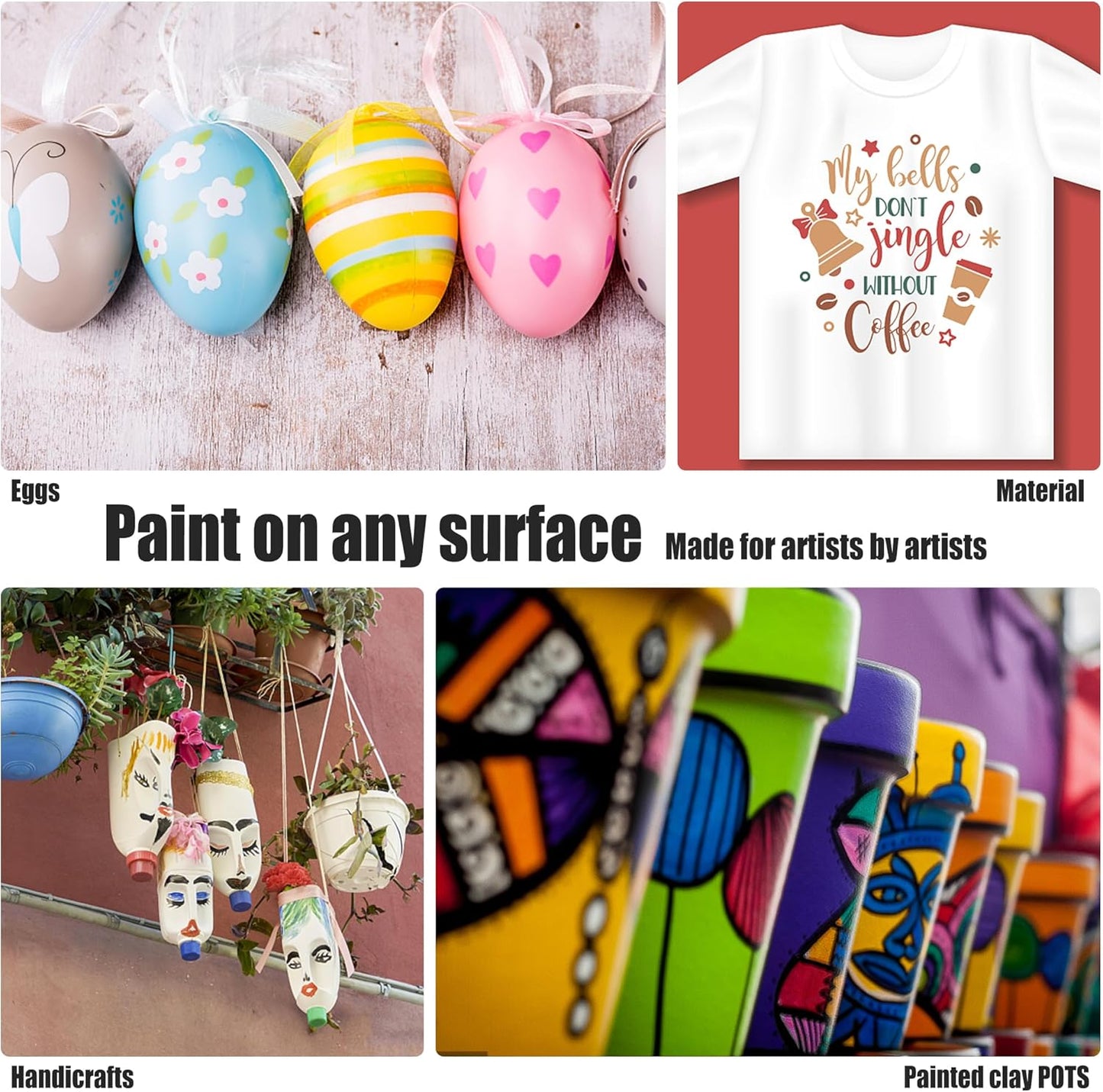 Dabo&Shobo Premium Acrylic Paint Pens - 24 Colors, 2-3mm Medium Tip Markers for Versatile Crafting on Rock, Stone, Glass, Wood, Fabric, Canvas, Metal, and Easter DIY Projects