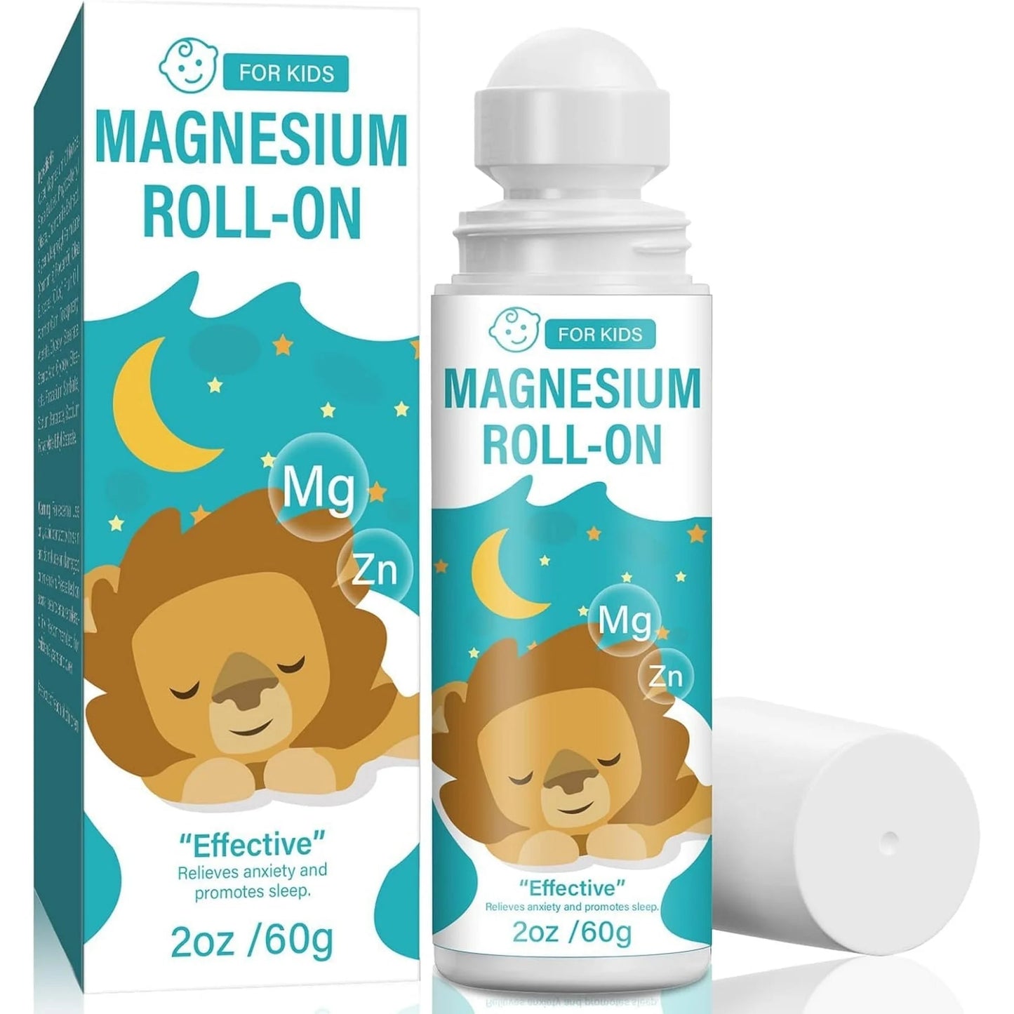 Magnesium Lotion for Kids, Roll on Magnesium Lotion for Sleep, Natural Kids Magnesium Lotion for Improving Children Bedtime & Supporting Relaxed Mood, 60 Ml