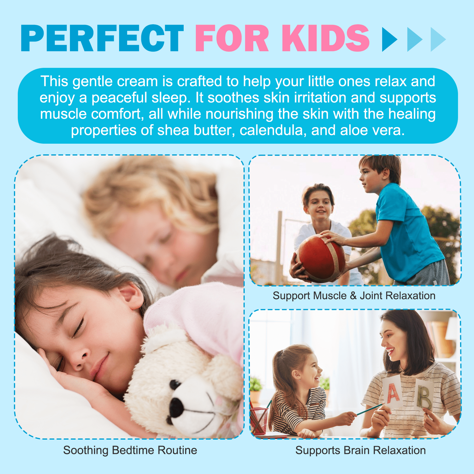 Aliver Magnesium Cream for Kids,Promotes Relaxation & Peaceful Sleep with Natural & Gentle Ingredients, Topical Magnesium Lotion 4.23 Oz