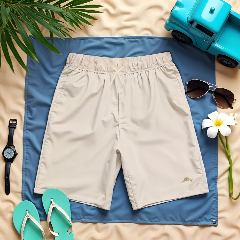 Tommy Bahama Boys Hawaiian Button Down Short Sleeve Shirt & Elastic Waist Shorts Set, Casual 2-Piece Summer Outfit for Kids