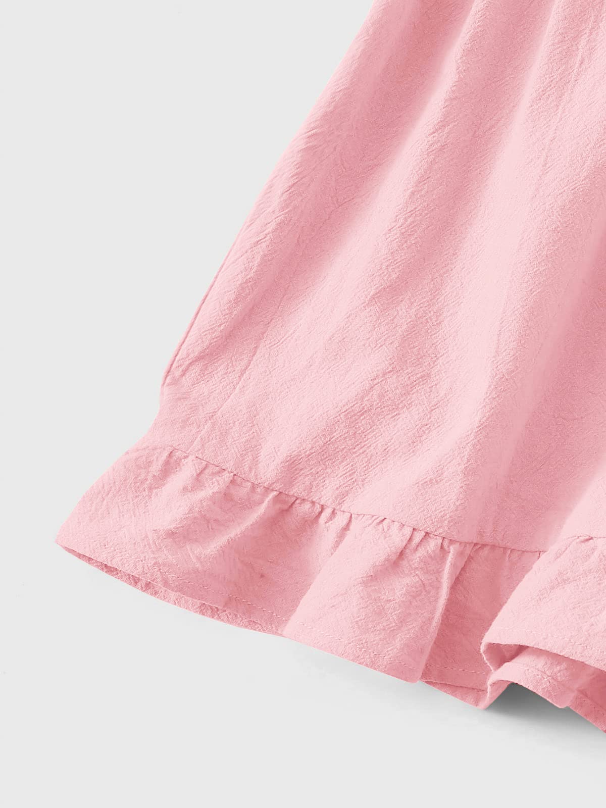 Valphsio Girls Solid Sling Jumpsuits Rompers Flutter Sleeve Button Shorts Overall
