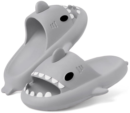 Kids Shark Slides Boys Girls Toddlers Cloud Shower Slippers Cute Cartoon Open Toe Sandals Cushioned Thick Sole Beach Pool Shoes