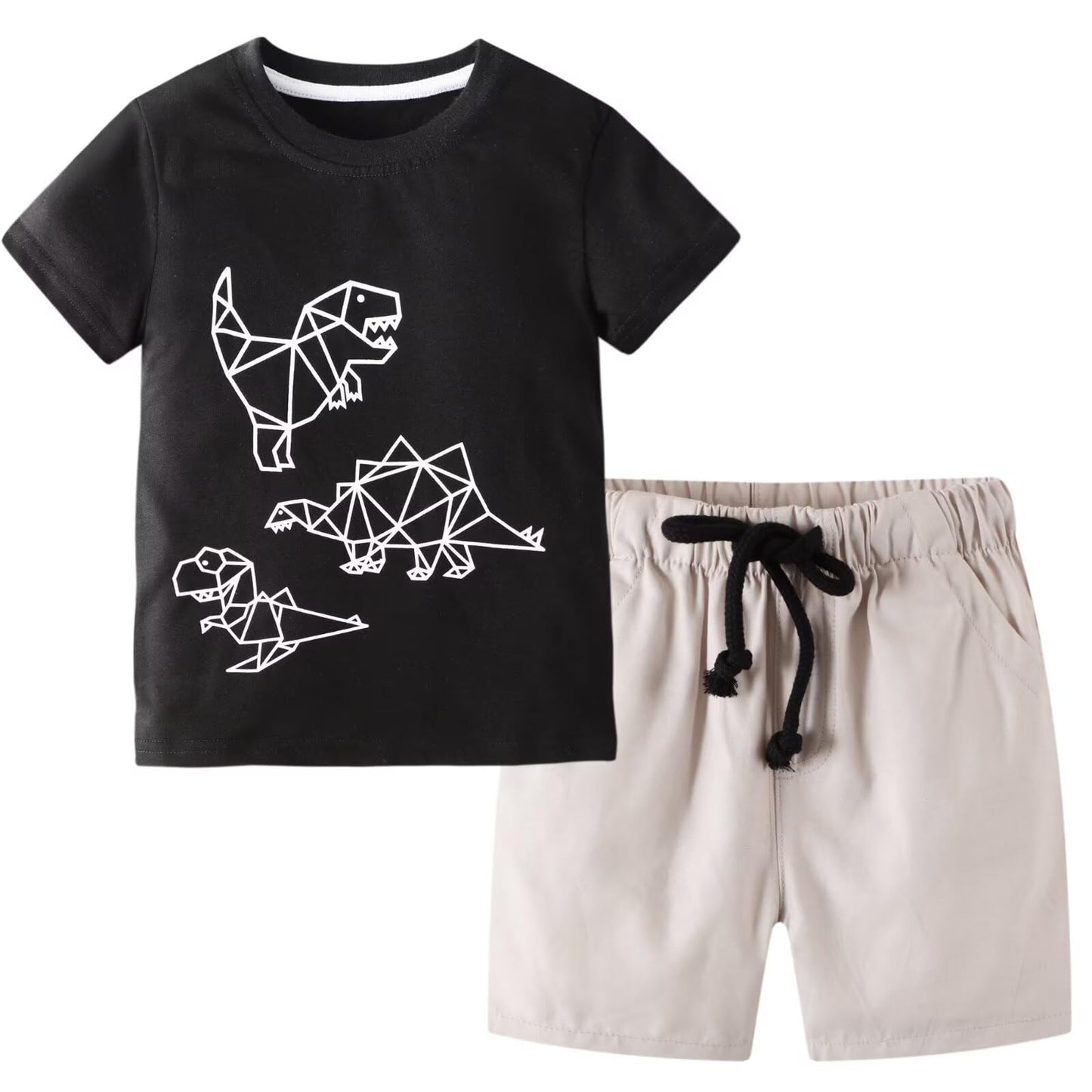 Toddler Boy Summer Clothes Outfits Kids Cotton Short Sleeve Shirt Shorts Set 2-7 Years