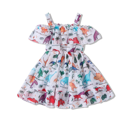 Toddler Baby Girls Summer Dress Chiffon Princess Tutu Dress Floral Beachwear Suspender Sundress Skirt Little Girl Clothes