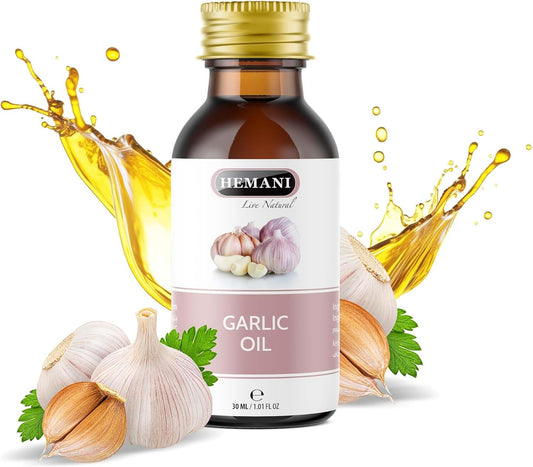 Hemani Garlic Oil 30ml - 100% Natural Cold Pressed Halal Essential Oil for Wellness, Immunity & Overall Wellbeing Support, Pure & Effective Daily Supplement