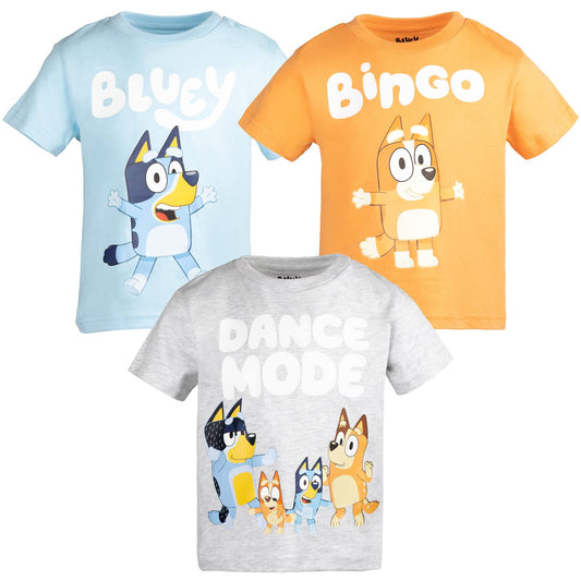 Bluey Bingo 3 Pack Graphic T-Shirts Toddler to Big Kid