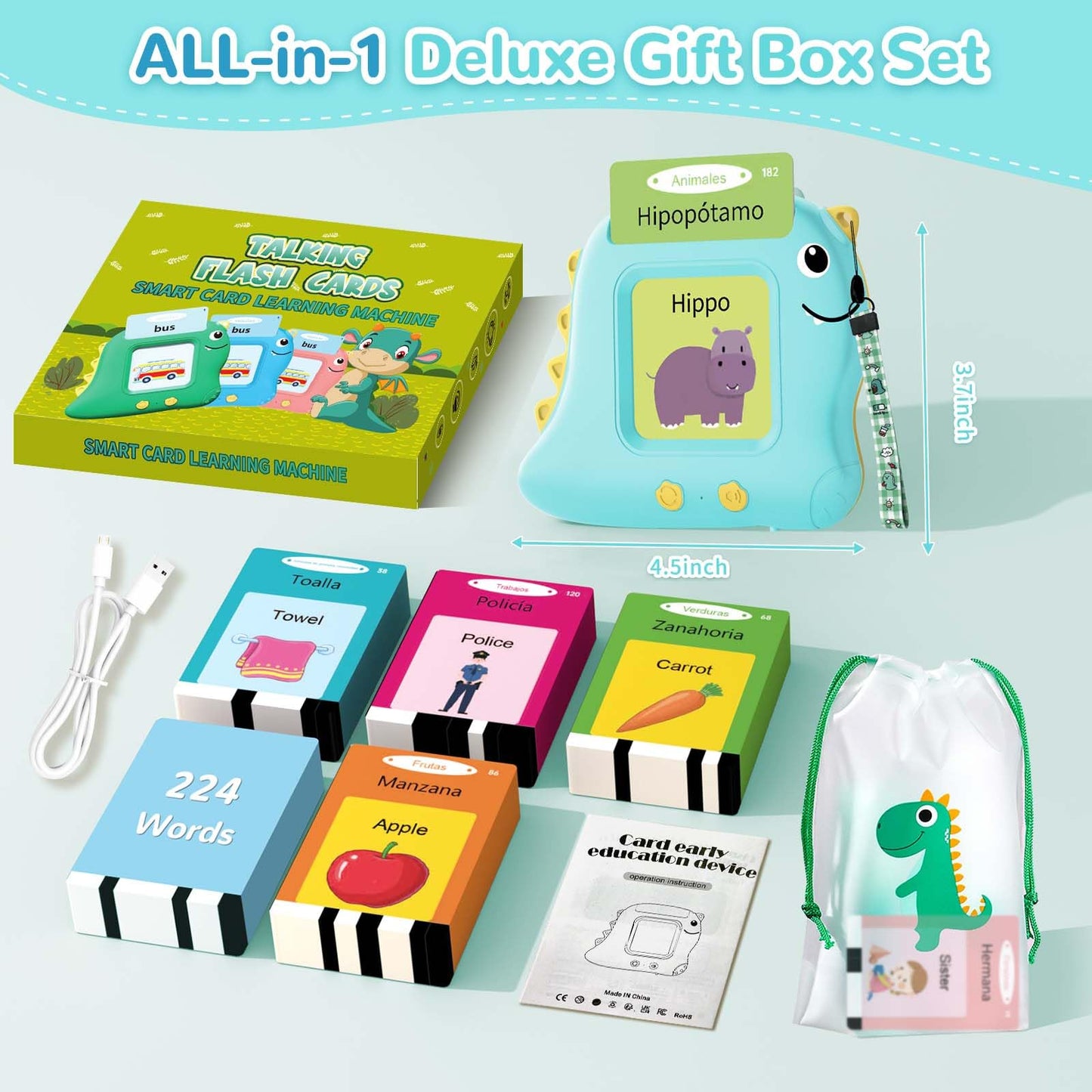 Toddler Toys Talking Flash Cards with 510 Sight Words, Montessori Learning Toys for Toddler 1-3 2-4, Autism Sensory Speech Therapy Toys for Boys Girls 2 3 4 5 6 Year Old Kids Gifts
