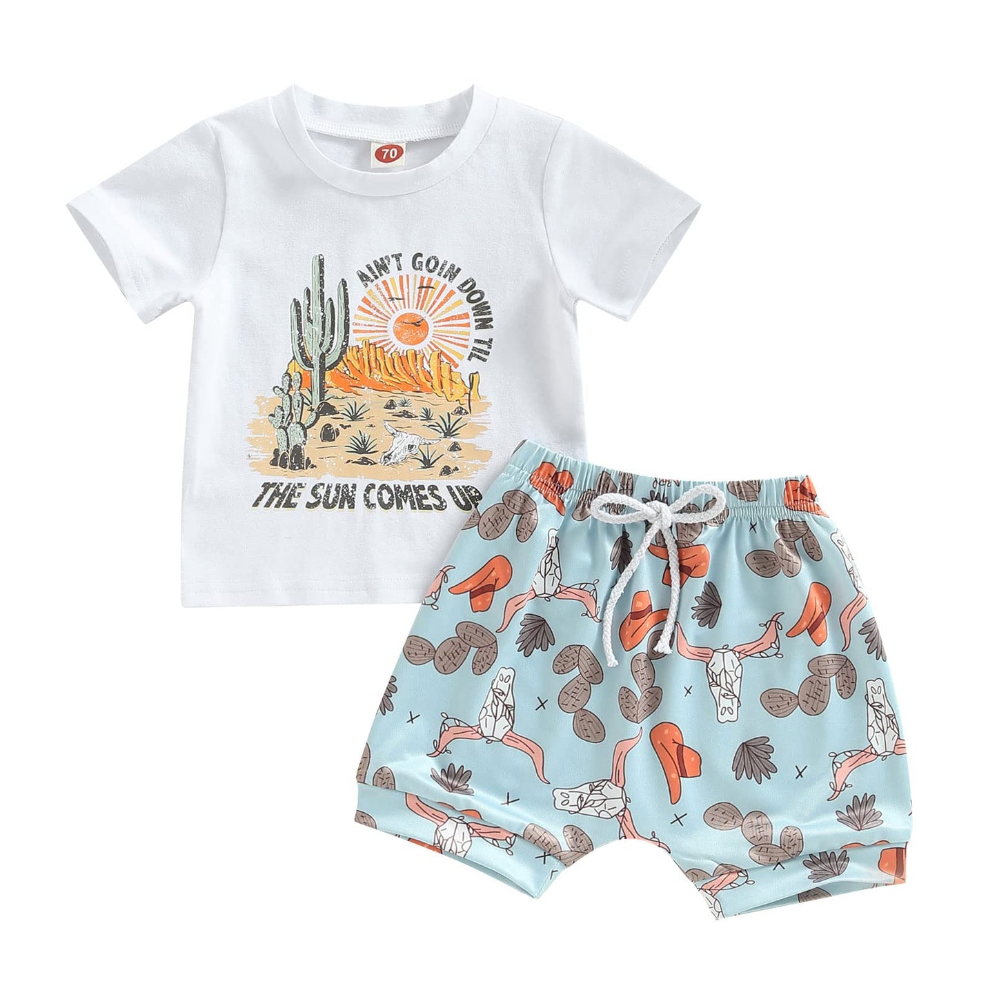 Ledy Champswiin Toddler Boy Clothes Baby Summer Outfit Dinosaur Letter Print Cotton Tops+Grey Elastic Shorts 2pcs