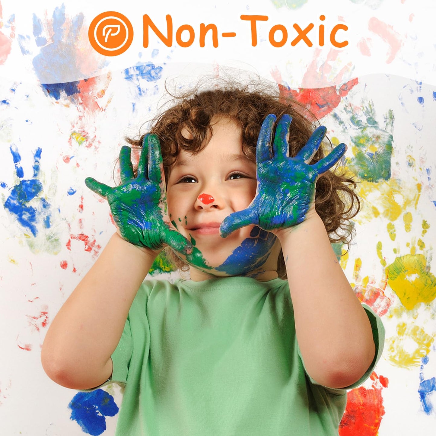 ABEIER Washable Finger Paint for Toddlers, Safe Non-Toxic, 12 x 2oz Vibrant Colors, Baby Safe Paint for Hand and Feet, Mess Free Art Supplies for Kids, Preschool Learning Gifts, Ages 1-3 4 5 6+