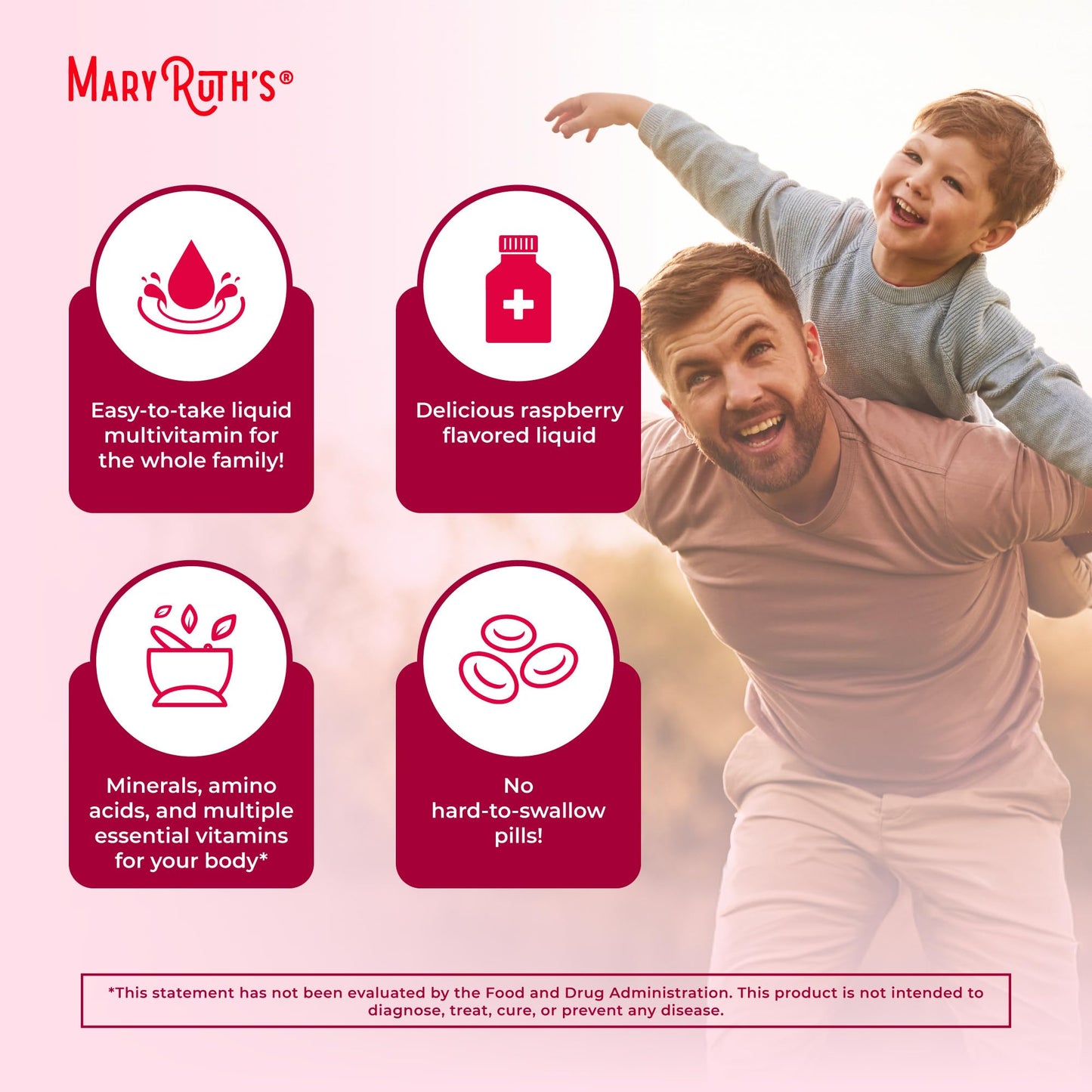 Multivitamin for Women, Men & Kids by MaryRuth's | Liquid Morning Multivitamin | Mens, Womens Vitamins | Vitamin A C D E B6 B12 Biotin Zinc | Beauty | Vegan | Non-GMO | Gluten Free | 32 Servings