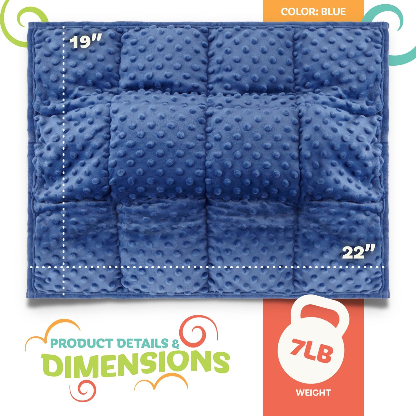 5lb Weighted Blanket for Kids (Grey), Plush Minky Weighted Lap Pad for Kids with Sensory Processing Issues Like Autism or ADHD, Giftable Kids Weighted Blanket with Travel Bag for Ages 4-10