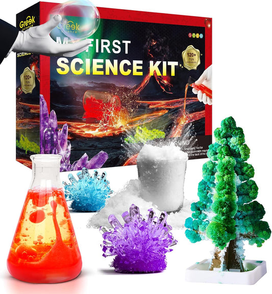 My First Chemistry Science Kit with 120+ Experiments for Kids Age 8-10-12-14, Christmas Birthday Gifts for Boys Girls, Chemistry Set STEM Educational Learning Projects Scientist Toys