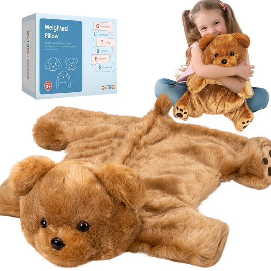 OUTREE Weighted Lap Pad for Kids 22.83 * 19.69 in,Weighted Stuffed Animals for Sensory Needs,4.5LBS Rabbit-Shaped Weighted Lap Blanket,Sensory Toys for Kids with Autism