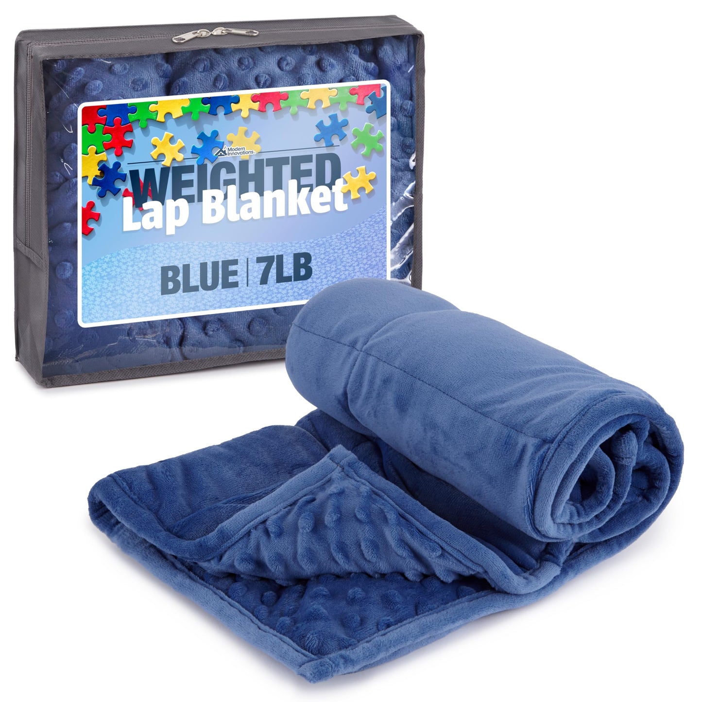5lb Weighted Blanket for Kids (Grey), Plush Minky Weighted Lap Pad for Kids with Sensory Processing Issues Like Autism or ADHD, Giftable Kids Weighted Blanket with Travel Bag for Ages 4-10