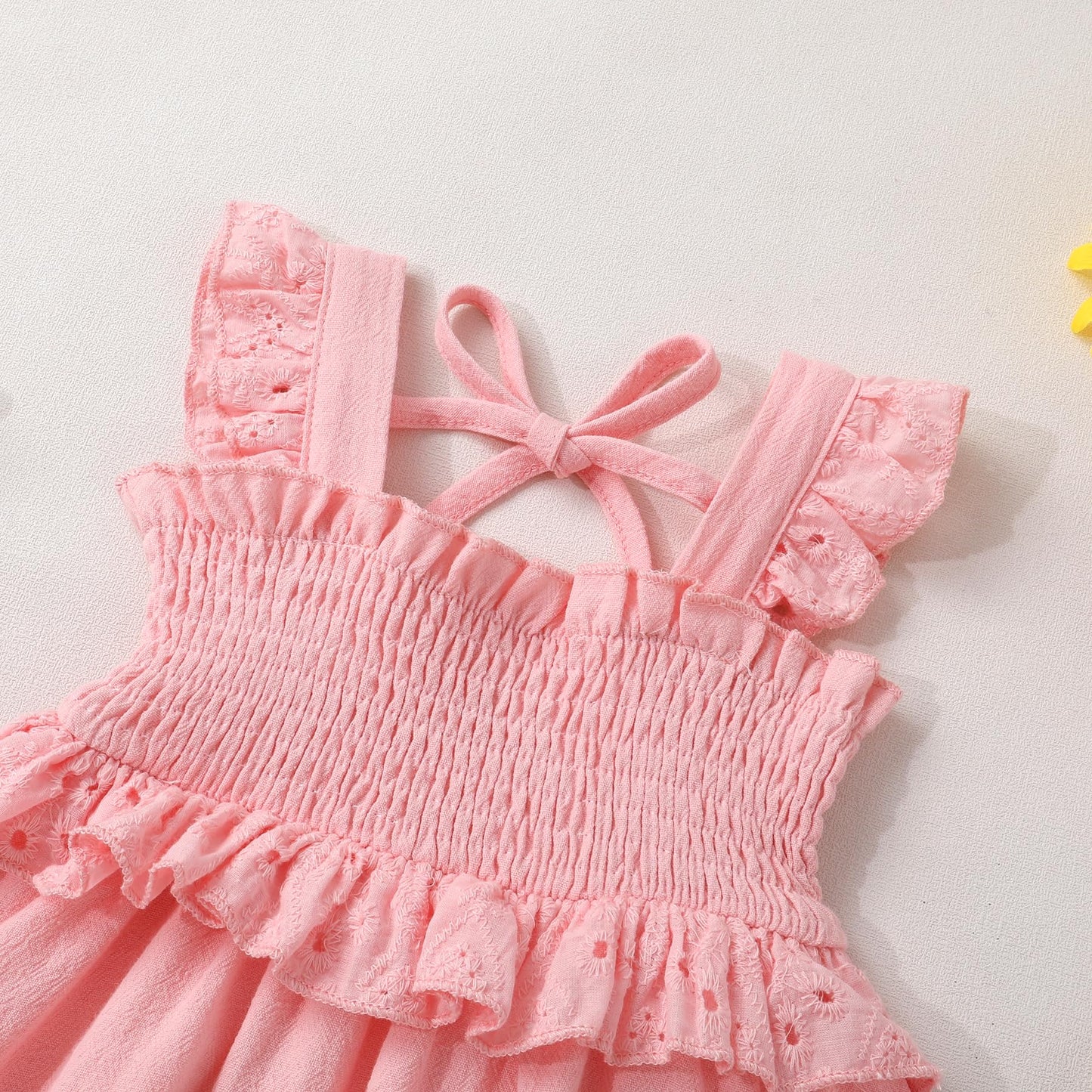 YOUNGER TREE Toddler Dress Baby Girls Cotton Ruffle Sleeveless Summer Dresses Kids Boho Beach Casual Sundress