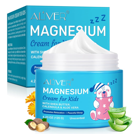 Aliver Magnesium Cream for Kids,Promotes Relaxation & Peaceful Sleep with Natural & Gentle Ingredients, Topical Magnesium Lotion 4.23 Oz
