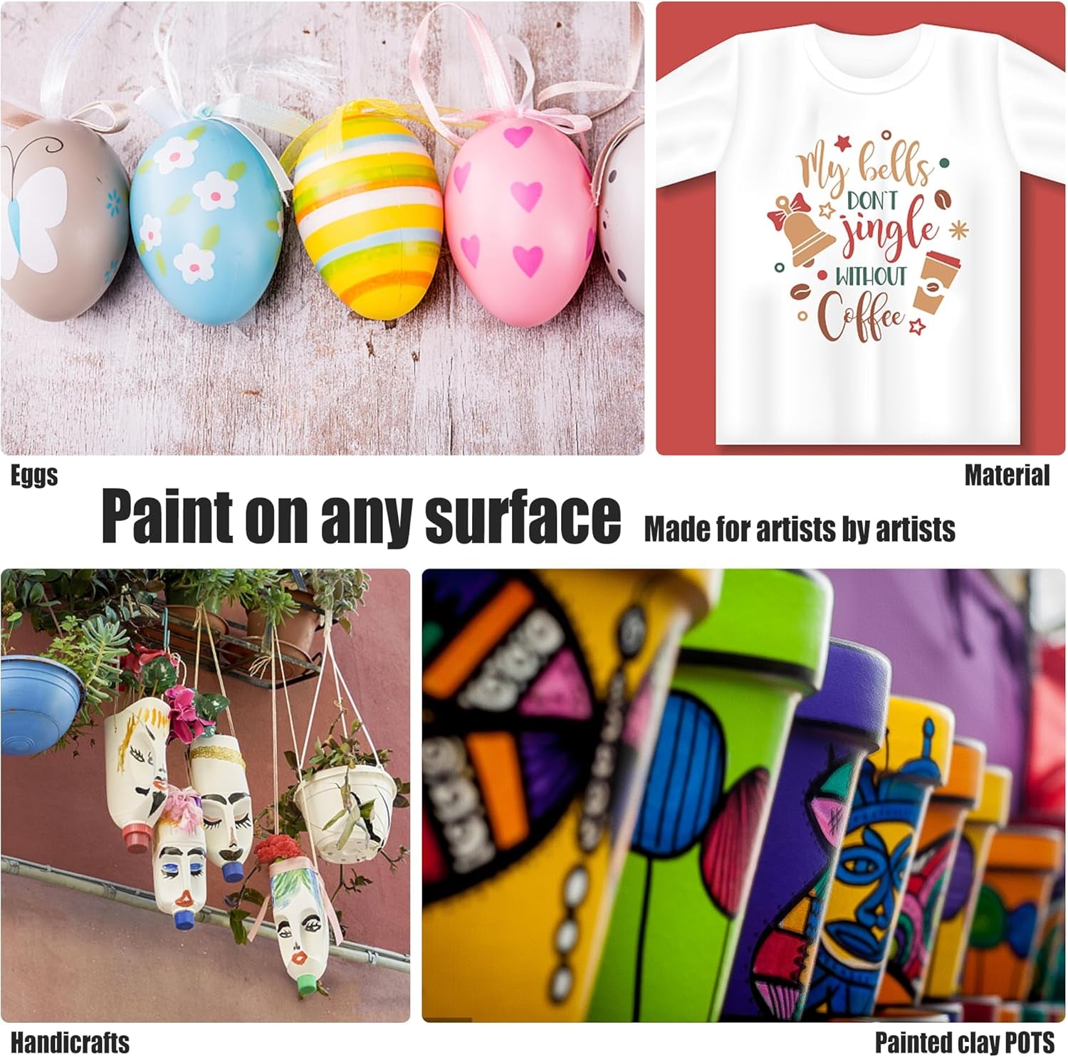 Dabo&Shobo Premium Acrylic Paint Pens - 24 Colors, 2-3mm Medium Tip Markers for Versatile Crafting on Rock, Stone, Glass, Wood, Fabric, Canvas, Metal, and Easter DIY Projects